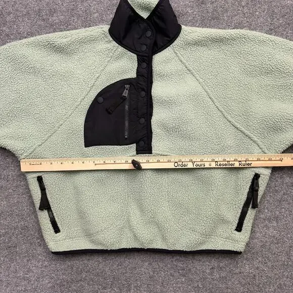 Free People FP Movement Women XS Hit The Slopes Aqua Haze Pullover Fleece Jacket - Picture 7 of 10